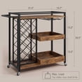 thumbnail image 3 of Bar Cart, 3 Tier Bar Carts, Home Bar & Serving Carts, Rolling Bar Cart with Wheels, Drink Cart with Wine Rack & Wine Glass Holder Up to 24, for Kitchen and Living Room, Easy Assembly, 3 of 9