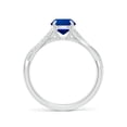 thumbnail image 2 of ANGARA Lab Grown 1.2 Ct Blue Sapphire Twisted Shank Engagement Ring for Women in 14K White Gold (Size-6.5mm) | September Birthstone, Anniversary, Jewelry Gift for Women | Lab-Grown Blue Sapphire Ring, 2 of 8