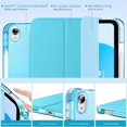 thumbnail image 3 of for iPad (A16) 11th Generation Case 11 Inch 2025, iPad 10th Generation Case 10.9 Inch 2022 with Pencil Holder, Slim Light Trifold Protective Cover with Hard PC Translucent Back Shell, Cyan, 3 of 18