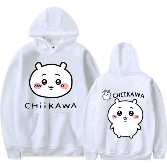 Chiikawa Hoodies Harajuku Fashion Unisex Sweatshirt Cute Chiikawa Print Hooded Top Streetwear