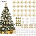 thumbnail image 3 of LHWEN Christmas Tree Decoration Set 120pcs Flower Ornaments Reusable Christmas Holiday Decor for Home Party Winter Festival Hanging Decorations Easy to Install Traditional Seasonal Design Non-Fading, 3 of 6