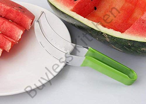 Buyless Fashion Watermelon slicer 12-blade Fruit Cutter Tool Set and Tong Corer 