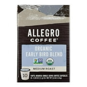 Allegro Coffee, Coffee Early Bird Blend Pods Organic 10 Count, 3.8 Ounce