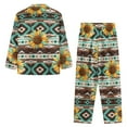 thumbnail image 7 of SEANATIVE Aztec Tribal Sunflower Button Up Pajamas for Women Button Down Sleepwear Size X Small Button Up Sleeping Sets Pj Loungewear Tops and Pants Set of 2 Women Clothes, 7 of 7