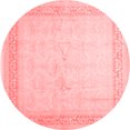 thumbnail image 1 of Ahgly Company Indoor Round Abstract Red Contemporary Area Rugs, 3' Round, 1 of 4