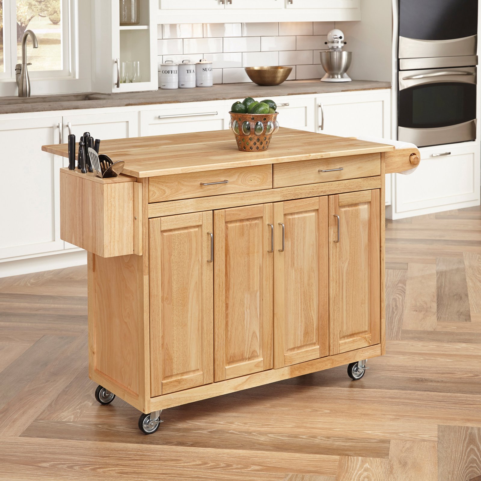 Homestyles General Line Wood Rolling Kitchen Cart in Brown - image 2 of 5