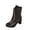 Black, variant on Black Women'S British Style Boots With Thick Heel And Solid Color For Elevation Comfortable Wear In Autumn And Winter