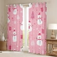 thumbnail image 2 of Feelyou Winter Pink Snowman Blackout Curtains Set of 2 (52x84 Each), Merry Christmas Window Curtains, Western Festival Holiday Curtains and Drapes, Curtains and Drapes Home Decor, 2 of 5