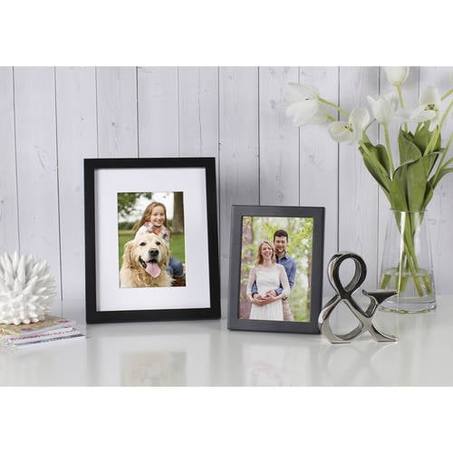 Better Homes & Gardens Gallery 11x14 Matted for 8x10 Wall Picture Frame, Black