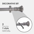 thumbnail image 4 of Tailor & Taylor Curtain Rod with Trumpet Finials, Metal Telescopic Drapery Hardware Set with Adjustable Rod for Living Room, Kitchen and Windows (72"-144", Black), 4 of 9