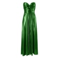 thumbnail image 4 of WTXUE Summer Dresses for Women 2024, Women's Bronzing Chest Off Shoulder Chic Maxi Dress Elegant Pleated Hollow Out Party Dresses, Corset Dress, Wrap Dress, Green Dress, Green M, 4 of 7