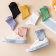 thumbnail image 6 of GZEFJRQM Athletic Socks Women 5 Pairs Ruffle Slouch Socks for Women Cute Cotton Crew Socks Frilly Knit Socks Ankle Socks for Women, 6 of 7