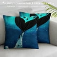 thumbnail image 3 of Orinice Mermaid Tail Cat Space Art Graphic Decorative Throw Pillow Cover for Home Couch Living Room Bed Sofa - High-Quality 1PC 18x18in, 3 of 5