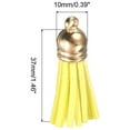 thumbnail image 2 of Uxcell 200 Pack Leather Tassel Keychain Charm Bulk with Cap for DIY, Yellow, 2 of 6