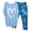 Blue, variant on Sentmoon Sleep Wear Set for Women Linen Short Sleeve Crew Neck Tops and Pajama Pants for Women with Print Comfy Regular Fit Oversized Woman Pajama Set S-5XL