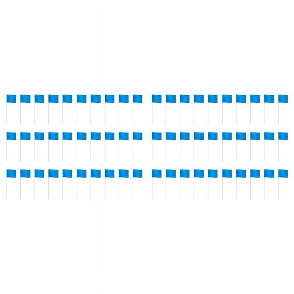 Marking Flags Marker Flags for Lawn 60 Pack, PVC Small Flags,Marking Flags Lawn Flags, Garden Flags,Survey Flags,Blue
