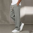 thumbnail image 6 of Alkepwun Sweatpants for Men 100% Cotton Elastic High-Waisted Drawstring Straight Legs Athletic Pants Summer Lightweight Casual Loose Beach Pant with Pockets, 6 of 9