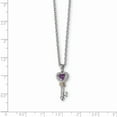 thumbnail image 3 of White Sterling Silver necklace Gemstone Yellow Amethyst Purple Diamond Clear 17 in 1.2 mm, 3 of 3