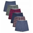 thumbnail image 2 of Fruit of the Loom Men's 6 Pack Assorted Tartan Plaid Boxer Shorts (Slightly Imperfect) Large 36-38", 2 of 3