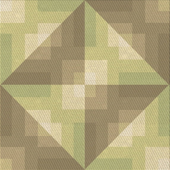 Ahgly Company Indoor Square Patterned Copper Brown Area Rugs, 7' Square