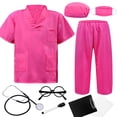 thumbnail image 1 of Set de disfraz de médico para niños ZZIHAN, con estetoscopio, diseño de rosas, 1 of 8