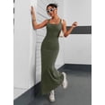 thumbnail image 5 of Women's Ribbed Maxi Tank Dress 95% polyester 5% spandex soft stretchy fabric for everyday wear seasonless versatile, 5 of 13