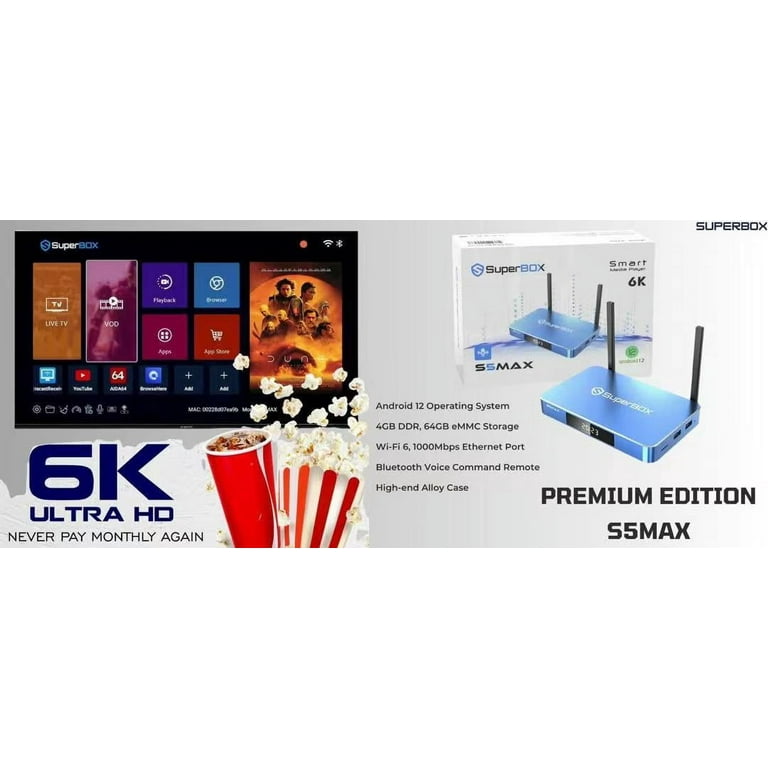 Superbox S6 Max Smart TV Box | 64G eMMC | 6K Ultra HD Movies