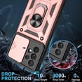 thumbnail image 4 of Samsung Galaxy A53 5G Case, Galaxy A53 5G Phone Case with HD Screen Protector, Heavy Duty Shockproof Phone Cover with Magnetic Kickstand Ring for Samsung A53 5G, Rose Gold, 4 of 14