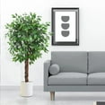 thumbnail image 5 of Accreate Artificial Ficus Tree,Tall Fake Ficus Silk Tree with Natural Wood Trunk in Plastic Nursery Pot for Indoor Outdoor House Living Room Office Garden Decor, 5 of 7