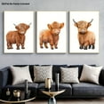 thumbnail image 3 of [2D Flat] 3pcs, Decorative Painting, 2D Flat Frameless Canvas Art, Watercolor Highland Cow Country Farm Nursery Decoration Set of 3 Frameless Farmhouse Calf Prints, Suitable for Home, Living Room, B, 3 of 4