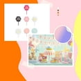 thumbnail image 3 of Tssuoun DIY Cake Tool Cupcake Topper Self-Assembly Birthday Board Planting Flags Round Cakes Card Baking Decor Clear Lines Wedding Hexagonal/Rose Red, 3 of 5