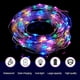 thumbnail image 2 of Cadena de luces solares para exteriores, 10 m, 100 LED, alambre de cobre, luces solares para jardín, 8 modos, decorativas para fiestas, jardines, bodas (2 piezas, multicolor), 2 of 5