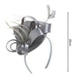 thumbnail image 6 of NUZYZ Hair Hoop Fascinator Hat with Hair Clip Elastic Band Faux Feather Ribbon Decor Satin Fabric Women Headband Party Accessories,Multicolor, 6 of 8