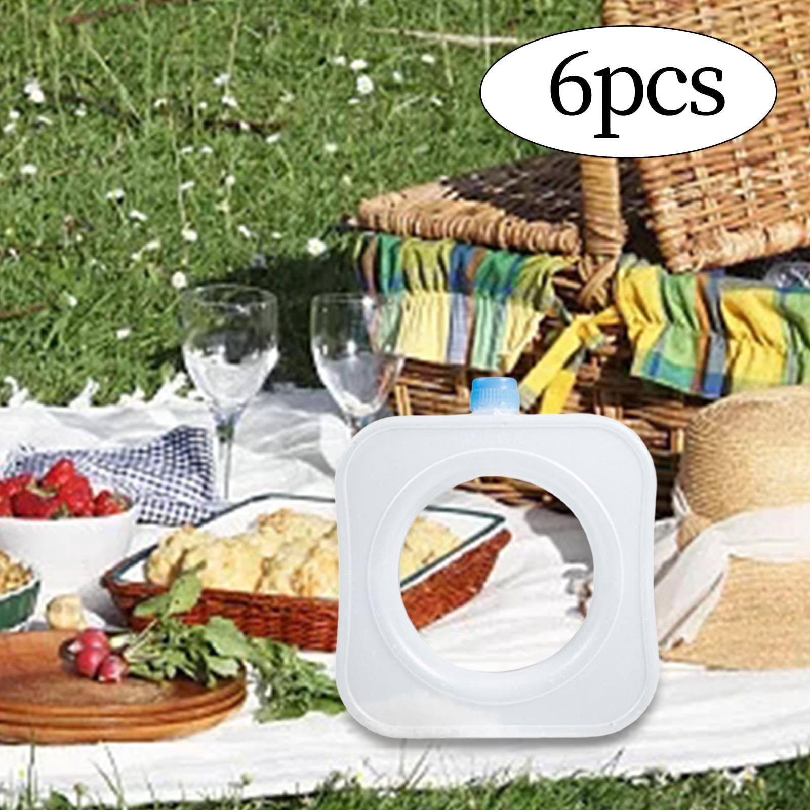 harayaa 6 Pieces Freezer Packs Cooling Elements Travel Ice Freezer Blocks for Picnic 13.5cmx11.5cmx4cm