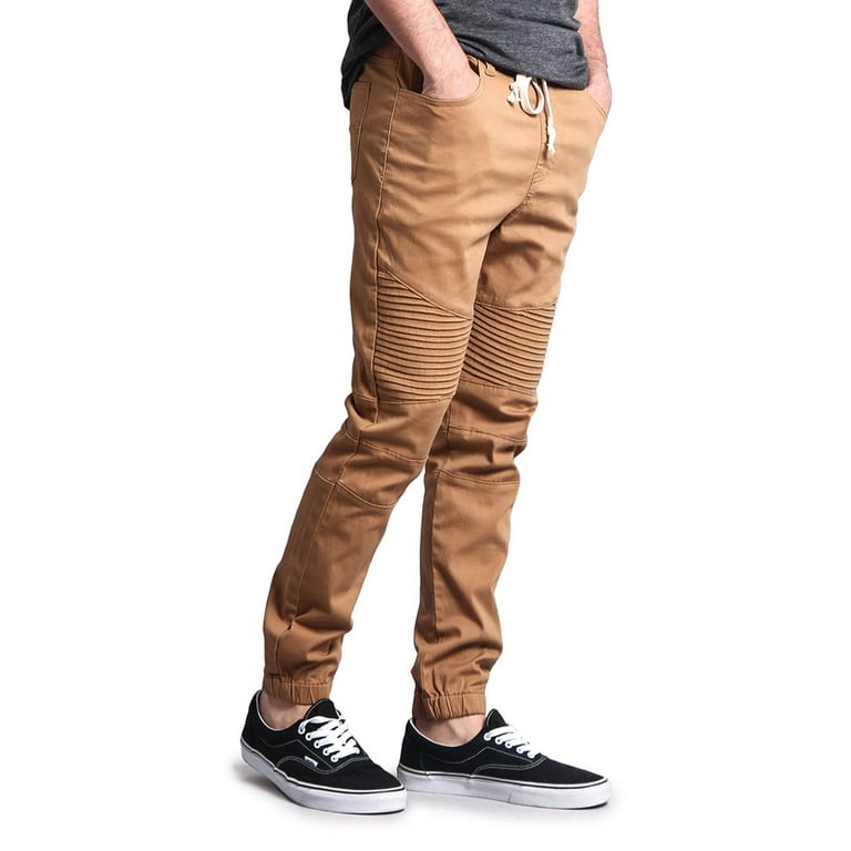 Victorious Men's Biker Twill Jogger Pants JG871 - Wheat Victorious Men's Biker Twill Jogger Pants JG871 - Wheat