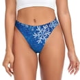 thumbnail image 1 of Fotbe Blue Christmas With Snowflakes Tanga Sin Costuras para Mujer con Estampado – Panties Invisibles, Transpirables y Cómodos para Uso Diario-X-Small, 1 of 6