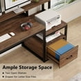 Tribesigns Computer Desk with File Drawer and Storage Shelves, 59 inch Vintage Large Home Office