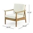 thumbnail image 4 of GDF Studio Emmry Outdoor Acacia Wood 4 Seater Chat Set with Coffee Table, Teak and Beige, 4 of 11