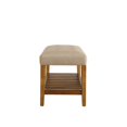 thumbnail image 3 of Hassch Wooden Shoe Bench Entryway 3-Tiers Bench with Upholstered Cushion, Beige, 3 of 5