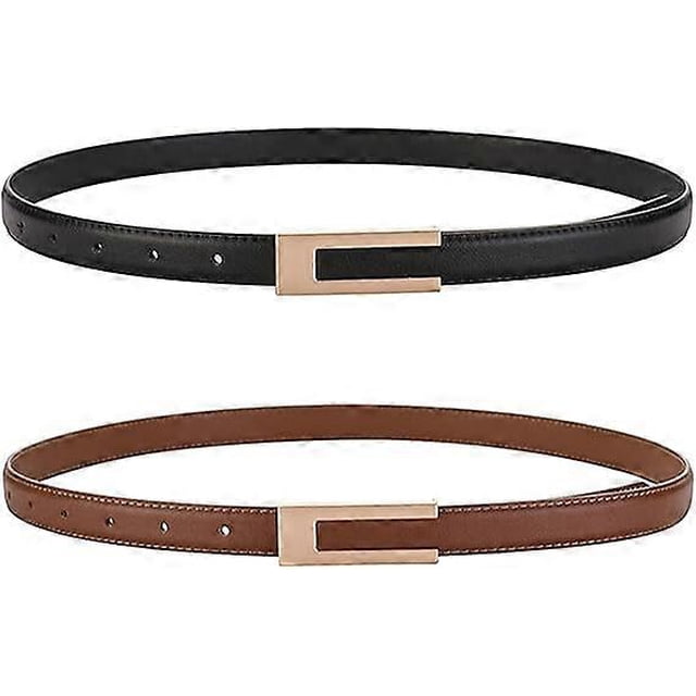 Women's Belt Classic Leather Belt Elegant Thin Belts Simple Belt Adjustable Belt for Jeans Pants Dress Casual Decor 105cm