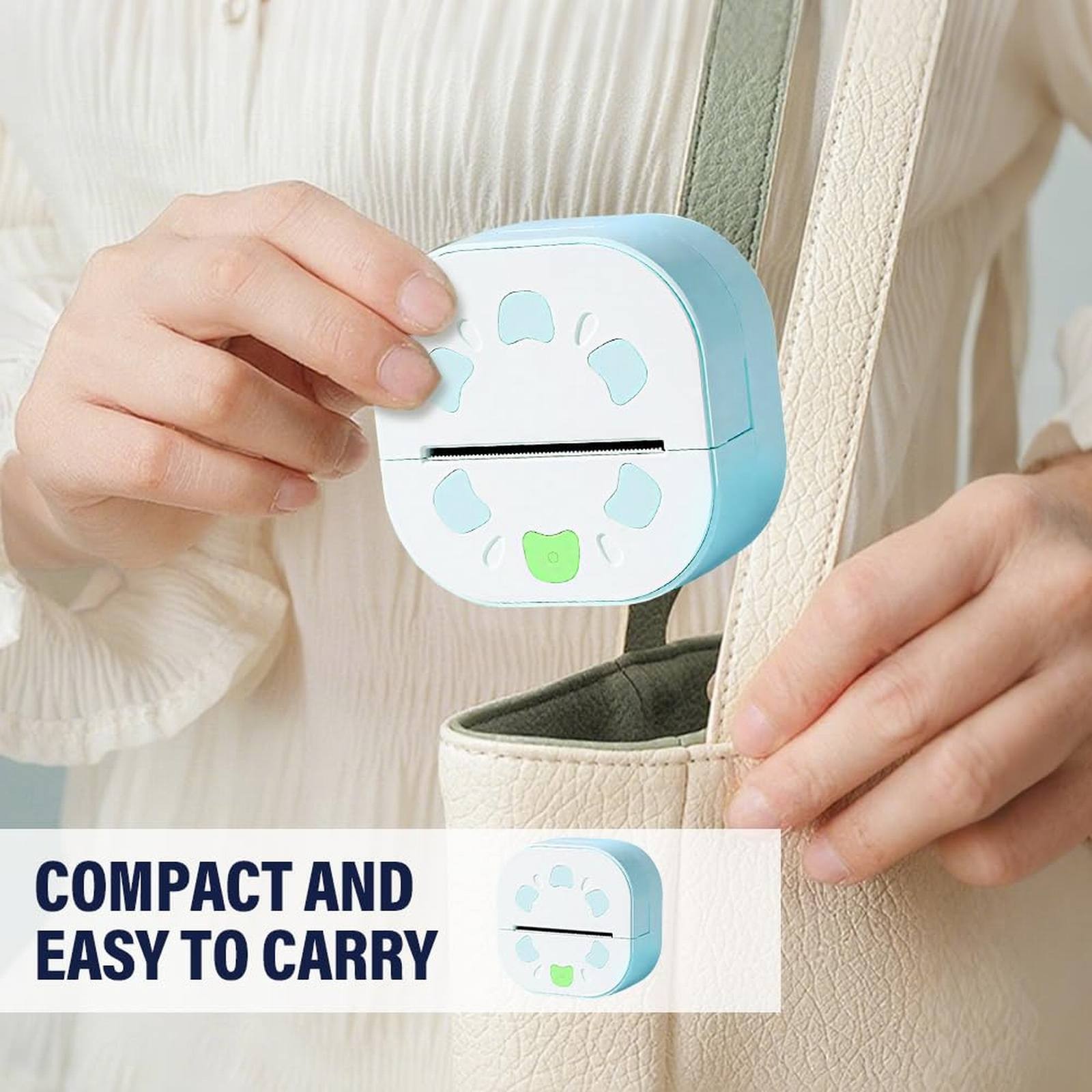ZOURIH 1 Pack Sticker Printer, Mini Printer, Bluetooth Portable Sticker Maker, Print Pod Inkless Thermal Printers for Phone Notes, Journal, DIY