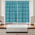 thumbnail image 2 of Ambesonne Abstract Kitchen Curtains, Ocean Waves Aquatic, 55"x45", Turquoise Teal Blue, 2 of 3