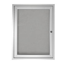 Ghent's Vinyl 36" x 30" 1 Door Enclosed Bulletin Board in Silver