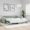 thumbnail image 1 of vidaXL Daybed with Trundle Light Grey 100x190 cm Velvet, 1 of 5