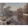 thumbnail image 2 of Ziman, Peter 14x12 Black Ornate Wood Framed with Double Matting Museum Art Print Titled - Nitra River in Winter, 2 of 4