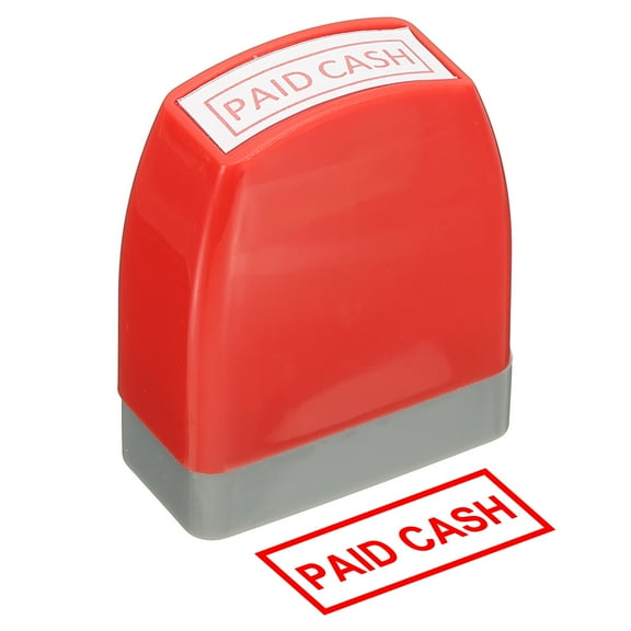 Paid Cash Notice Stamp Self Inking, Red Ink Office Stamps Pre Inked Message Stamp Refillable Business Stamp, Red
