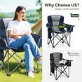 thumbnail image 4 of Sophia & William 2 Pack Oversized Camping Chair Heavy-Duty Steel Frame Supports 450Lbs, Foldable Outdoor Lawn Chair with Cup Holder for Backyard & Camping, Blue, 4 of 12