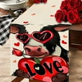 thumbnail image 1 of BKER Valentine's Day Cow Print Table Flag Room Decoration Table Cloth Home TV Cabinet Decoration Table Cloth Mat Tea Flag, 1 of 4