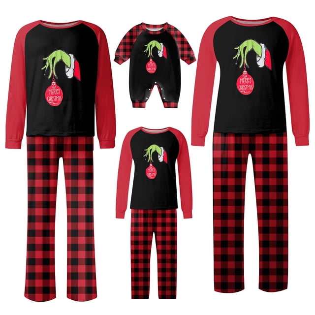 Pijamas navideños a juego Grinch - TKing Fashion 2024 Nuevos conjuntos de pijamas navideños familiares a juego Grinch, pijamas navideños navideños para parejas, adultos y niños, Mujer XXL