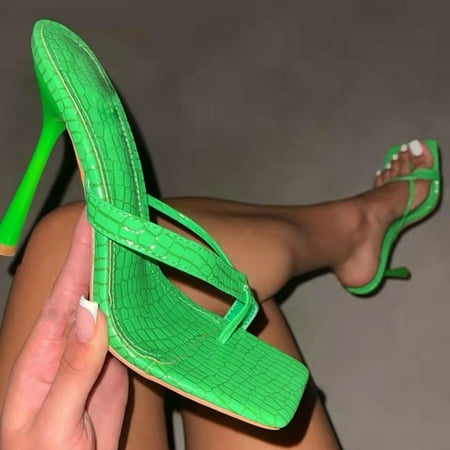 

AXXD Womens Beach Sandals Summer Green Comfort High Heel Mothers Day